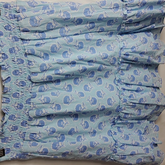 J Crew Womens Floral Blue Ruffle Skirt Size XS - Picture 4 of 7